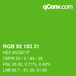 カラーコード: RGB 92 183 31 | qconv.com