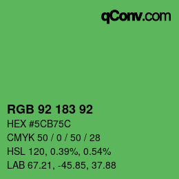 颜色代码: RGB 92 183 92 | qconv.com