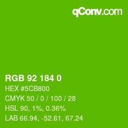Color code: RGB 92 184 0 | qconv.com