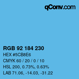 カラーコード: RGB 92 184 230 | qconv.com