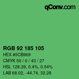 カラーコード: RGB 92 185 105 | qconv.com