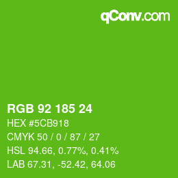 カラーコード: RGB 92 185 24 | qconv.com