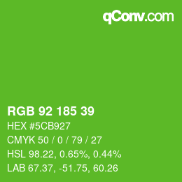 Color code: RGB 92 185 39 | qconv.com