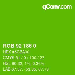颜色代码: RGB 92 186 0 | qconv.com