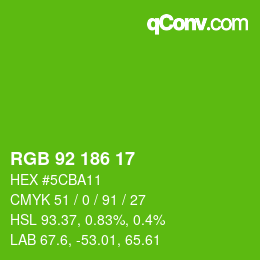 Color code: RGB 92 186 17 | qconv.com