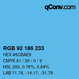 Color code: RGB 92 186 233 | qconv.com