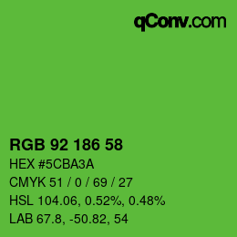 Código de color: RGB 92 186 58 | qconv.com