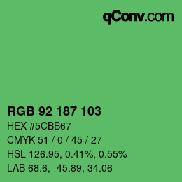 カラーコード: RGB 92 187 103 | qconv.com
