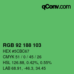 Color code: RGB 92 188 103 | qconv.com