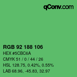 Color code: RGB 92 188 106 | qconv.com