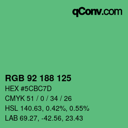Color code: RGB 92 188 125 | qconv.com