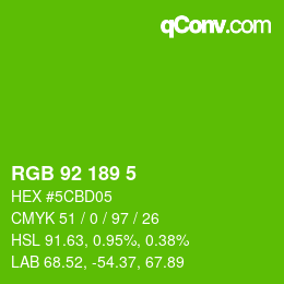 颜色代码: RGB 92 189 5 | qconv.com