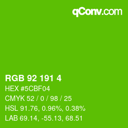 颜色代码: RGB 92 191 4 | qconv.com