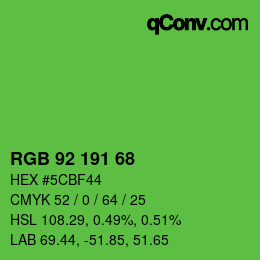 Color code: RGB 92 191 68 | qconv.com