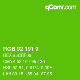 颜色代码: RGB 92 191 9 | qconv.com