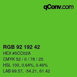 颜色代码: RGB 92 192 42 | qconv.com