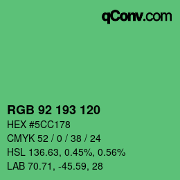 カラーコード: RGB 92 193 120 | qconv.com