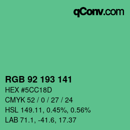 Color code: RGB 92 193 141 | qconv.com