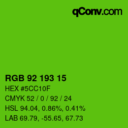 Color code: RGB 92 193 15 | qconv.com