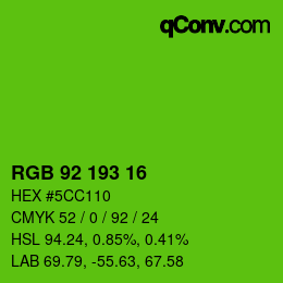 颜色代码: RGB 92 193 16 | qconv.com