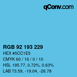 Color code: RGB 92 193 229 | qconv.com