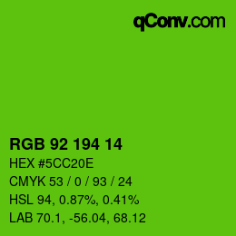 Color code: RGB 92 194 14 | qconv.com
