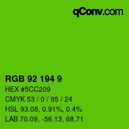 カラーコード: RGB 92 194 9 | qconv.com