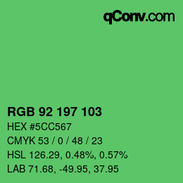 Color code: RGB 92 197 103 | qconv.com