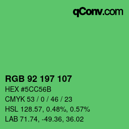 Color code: RGB 92 197 107 | qconv.com