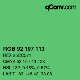 カラーコード: RGB 92 197 113 | qconv.com