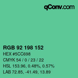 Color code: RGB 92 198 152 | qconv.com