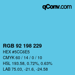 Color code: RGB 92 198 229 | qconv.com