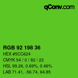 Color code: RGB 92 198 36 | qconv.com