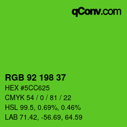 カラーコード: RGB 92 198 37 | qconv.com