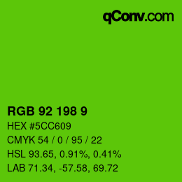 Color code: RGB 92 198 9 | qconv.com