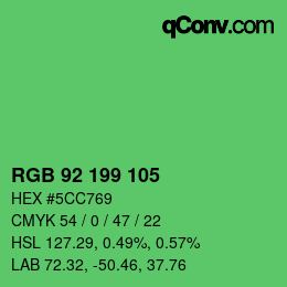 Color code: RGB 92 199 105 | qconv.com
