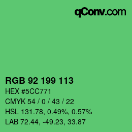 Código de color: RGB 92 199 113 | qconv.com