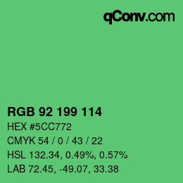 颜色代码: RGB 92 199 114 | qconv.com