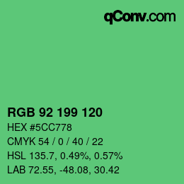 颜色代码: RGB 92 199 120 | qconv.com