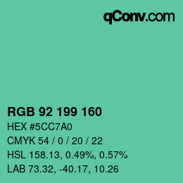 Color code: RGB 92 199 160 | qconv.com