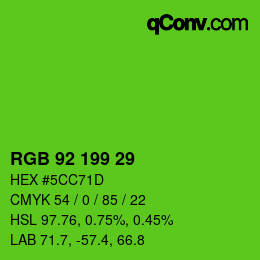 Color code: RGB 92 199 29 | qconv.com