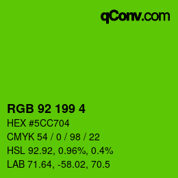 カラーコード: RGB 92 199 4 | qconv.com