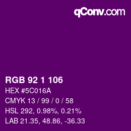 Color code: RGB 92 1 106 | qconv.com