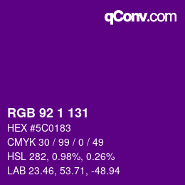 Color code: RGB 92 1 131 | qconv.com