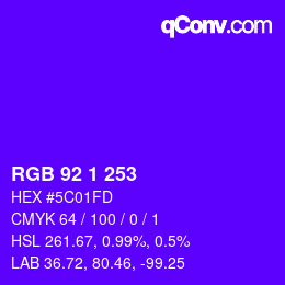 カラーコード: RGB 92 1 253 | qconv.com