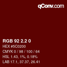 Color code: RGB 92 2.2 0 | qconv.com