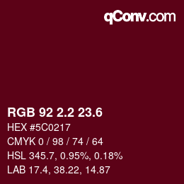 カラーコード: RGB 92 2.2 23.6 | qconv.com