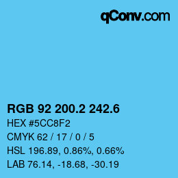カラーコード: RGB 92 200.2 242.6 | qconv.com
