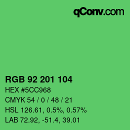 Color code: RGB 92 201 104 | qconv.com