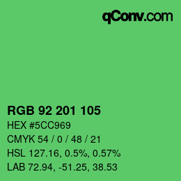 Color code: RGB 92 201 105 | qconv.com